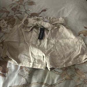 Saks Fifth Avenue High Waist Cream Shorts